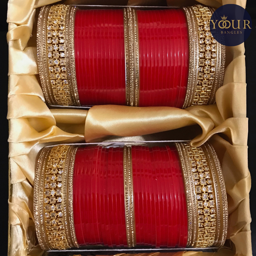 Regal Collection: Heritage Bridal Choora - Classic Crimson