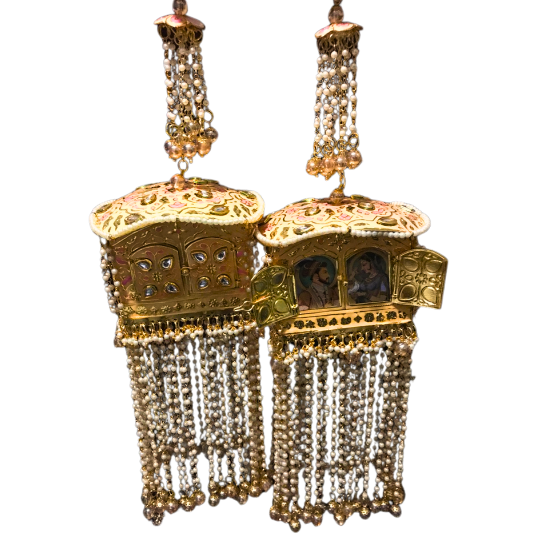 Peach Novelty Meenakari Kaleere