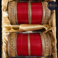 Regal Collection: Heritage Bridal Choora - Classic Crimson