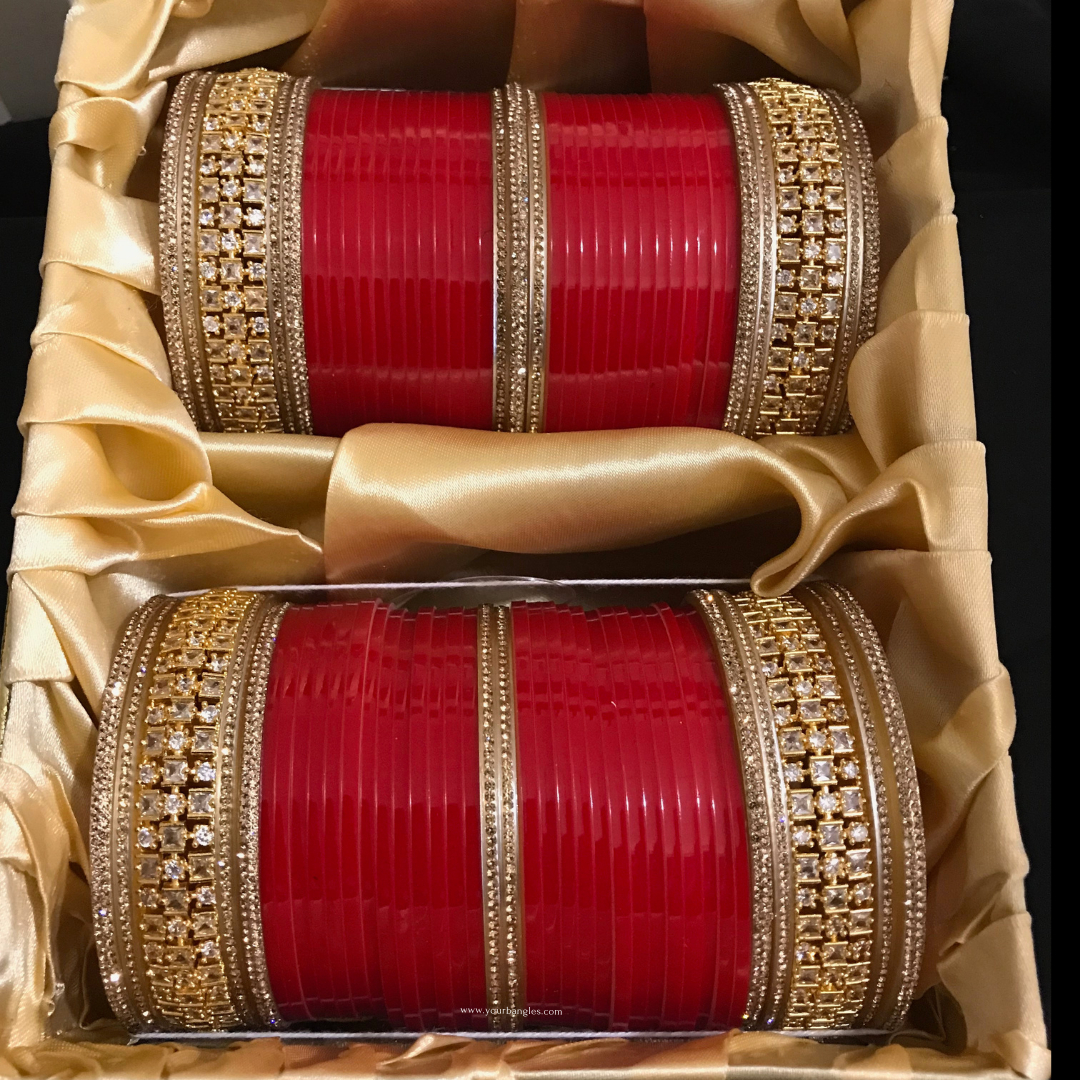 Regal Collection: Heritage Bridal Choora - Classic Crimson