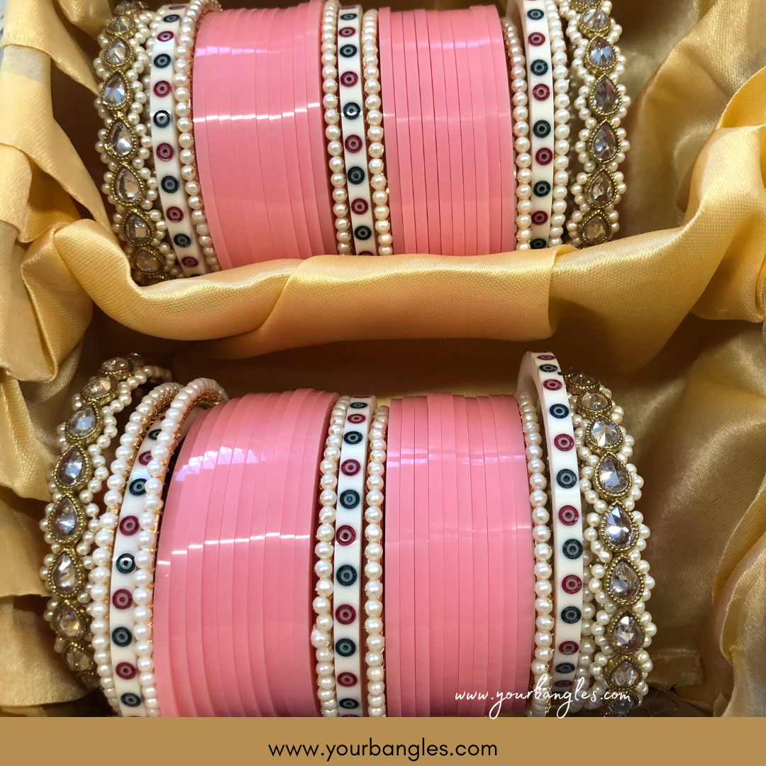 Maharani Collection: Timeless Bridal Choora - Blush Pearl