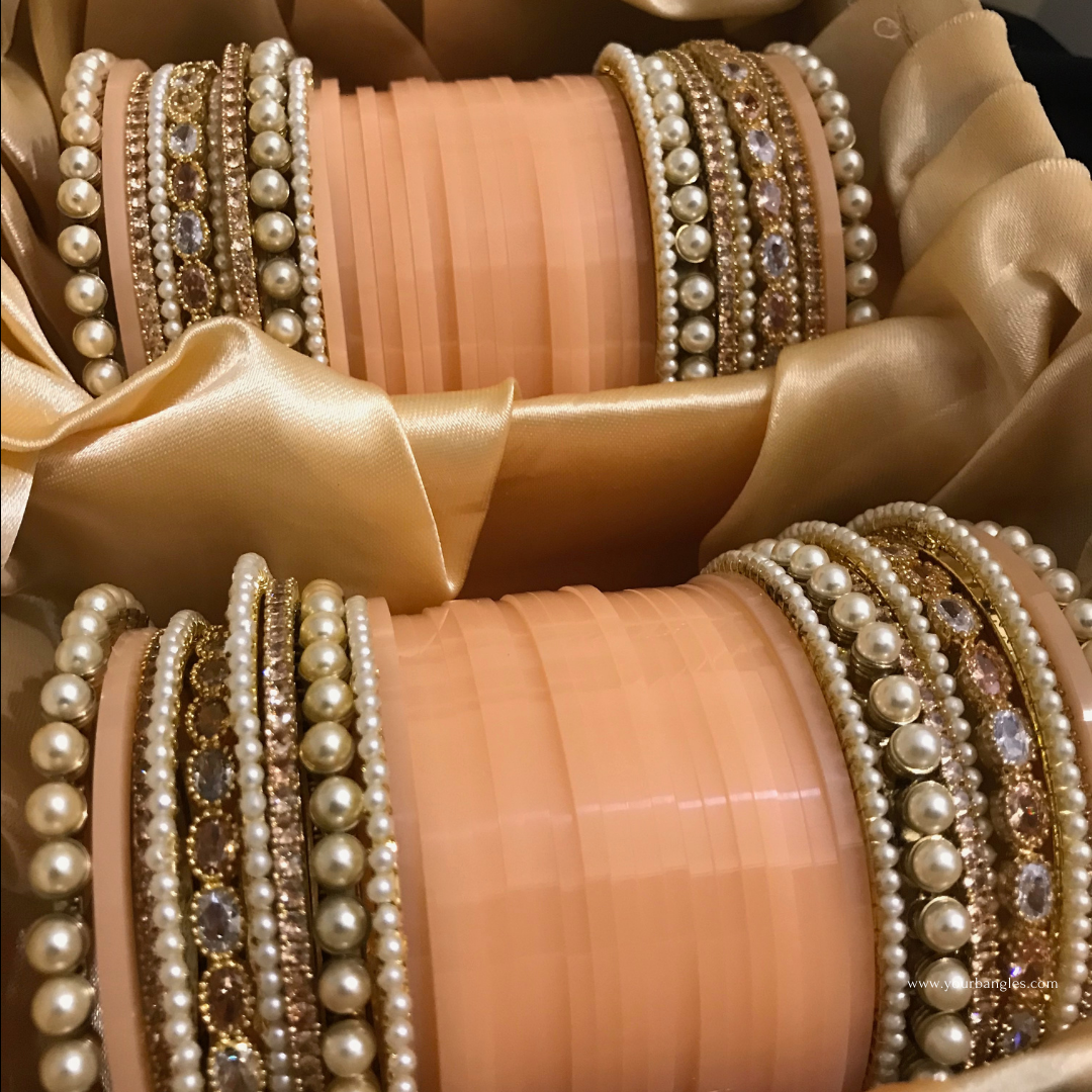 Maharani Collection: Timeless Bridal Choora - Blushing Petal Pearl