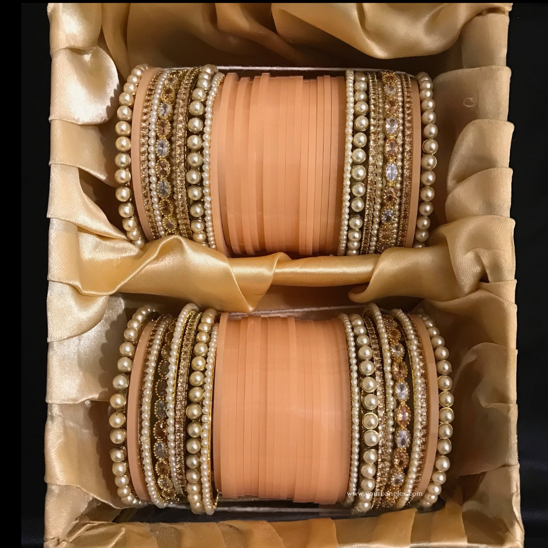 Maharani Collection: Timeless Bridal Choora - Blushing Petal Pearl