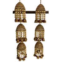 MAHIMA Golden/Maroon 3 Tier Jhoomer Kaleere