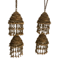JASSI Mini Golden Jhoomer Kaleere - 2 Tier
